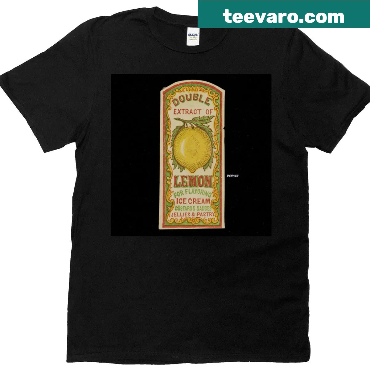 Art Deco vintage lemon extract design on a collectible t-shirt. — on a men's t-shirt