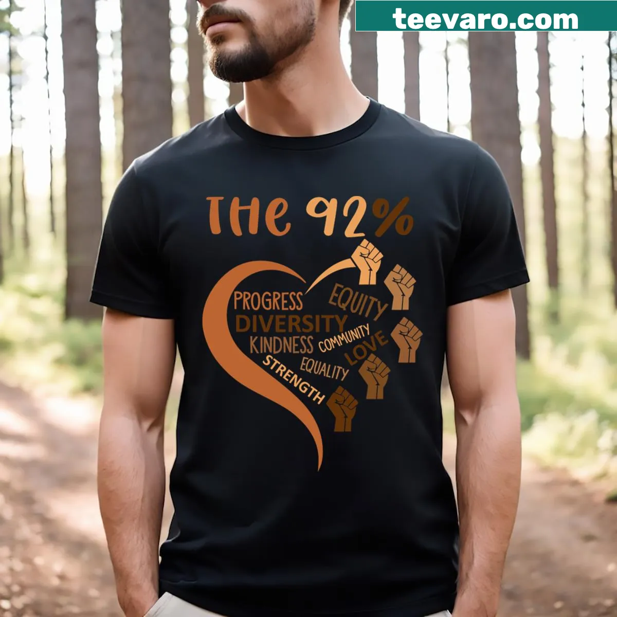 T-shirt featuring the phrase '92 Percent' promoting voting