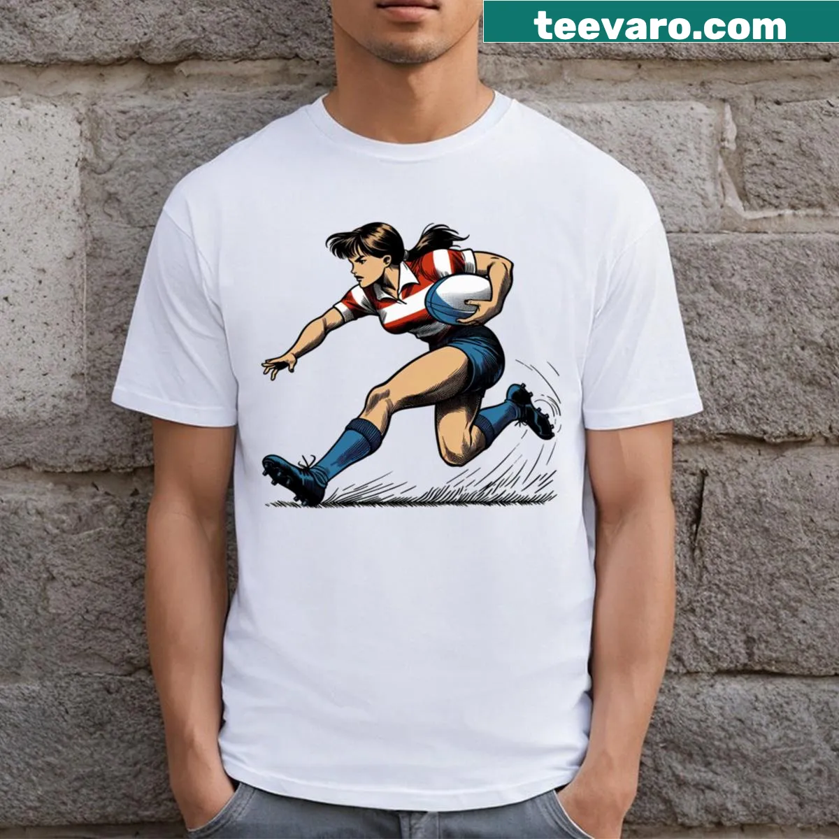 Illustration of athletes playing rugby
