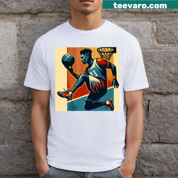 Basketball T-shirt featuring the number 4