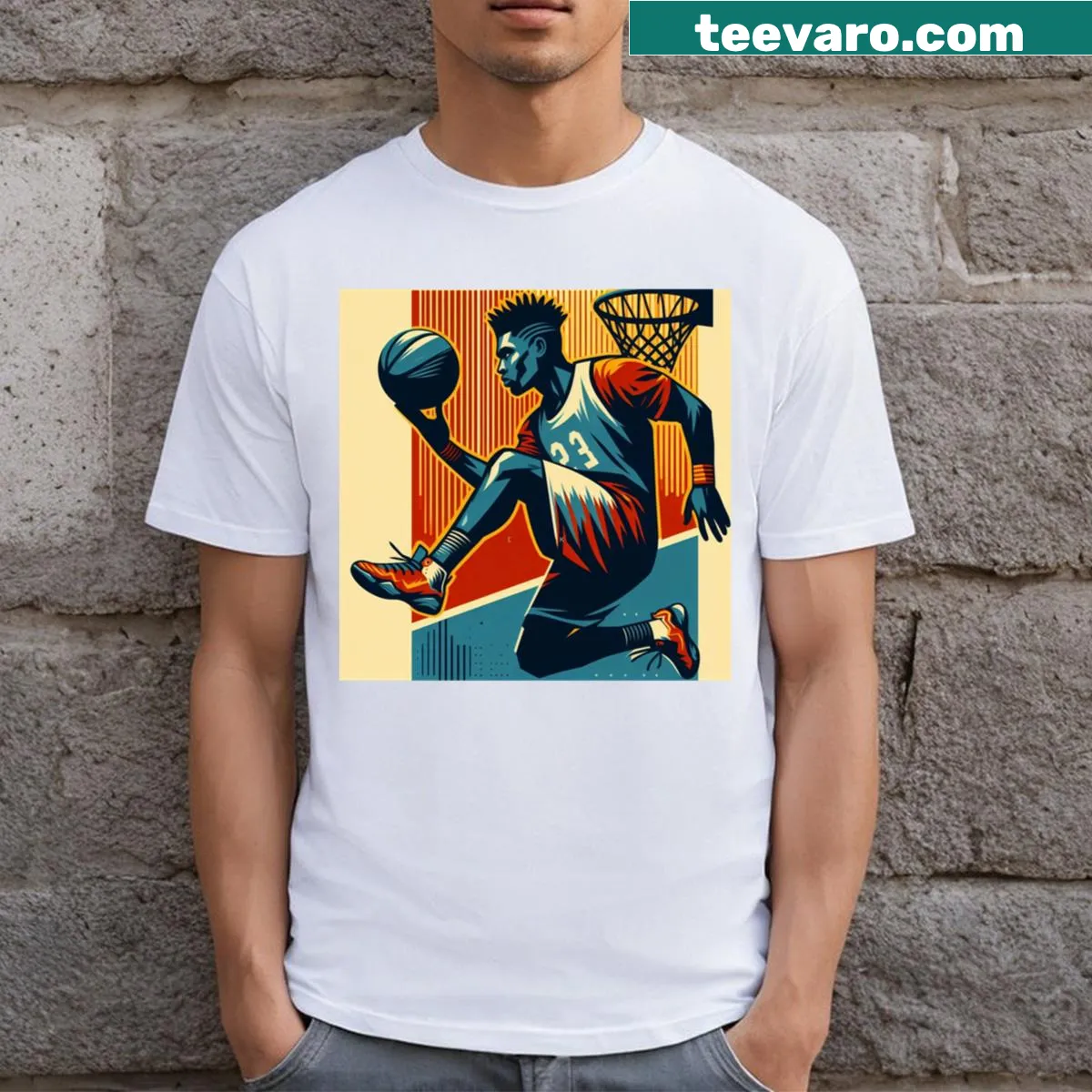 Basketball T-shirt featuring the number 4