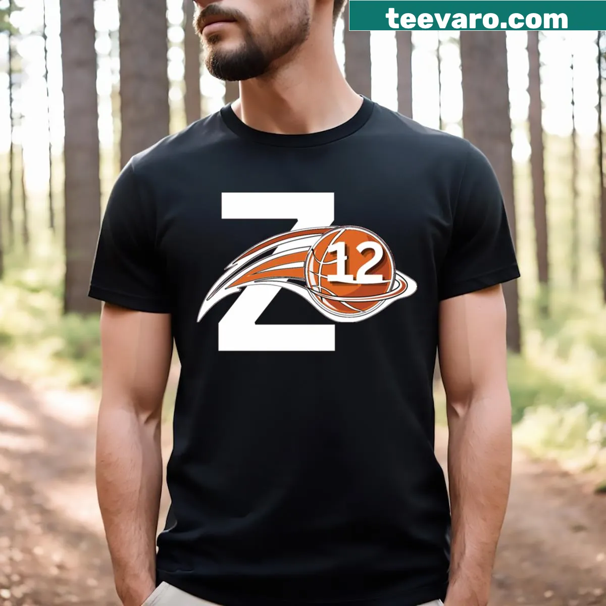 Minimalistic Basketball T-shirt featuring the number 12