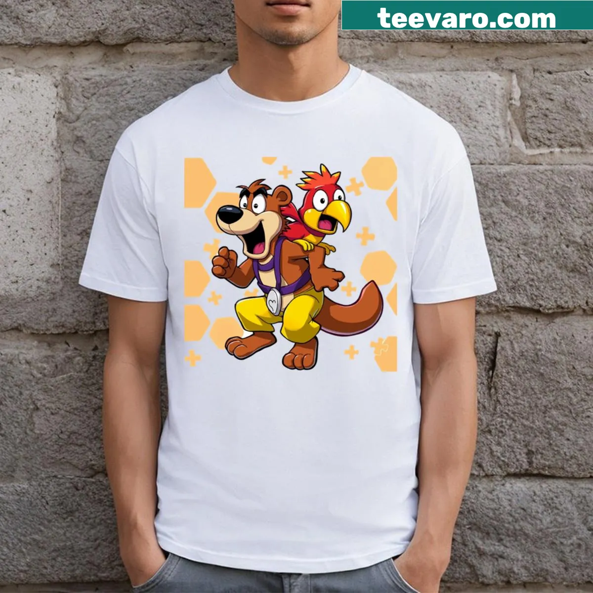 Cute Bear and Bird duo t-shirt design