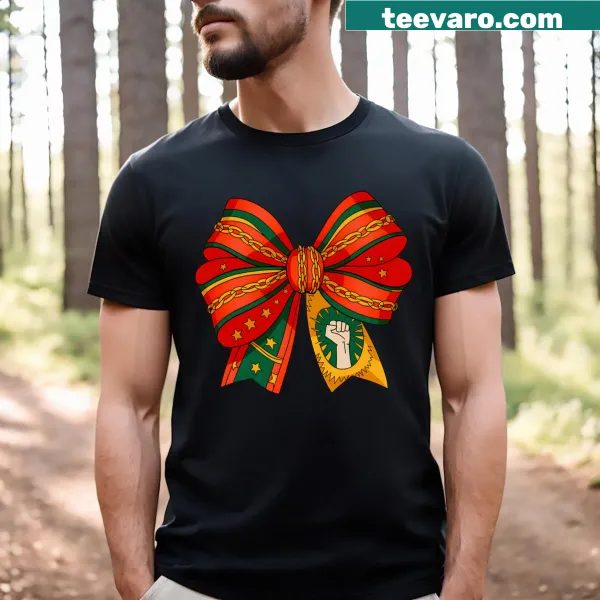 Black History T-shirt for kids with bow illustration
