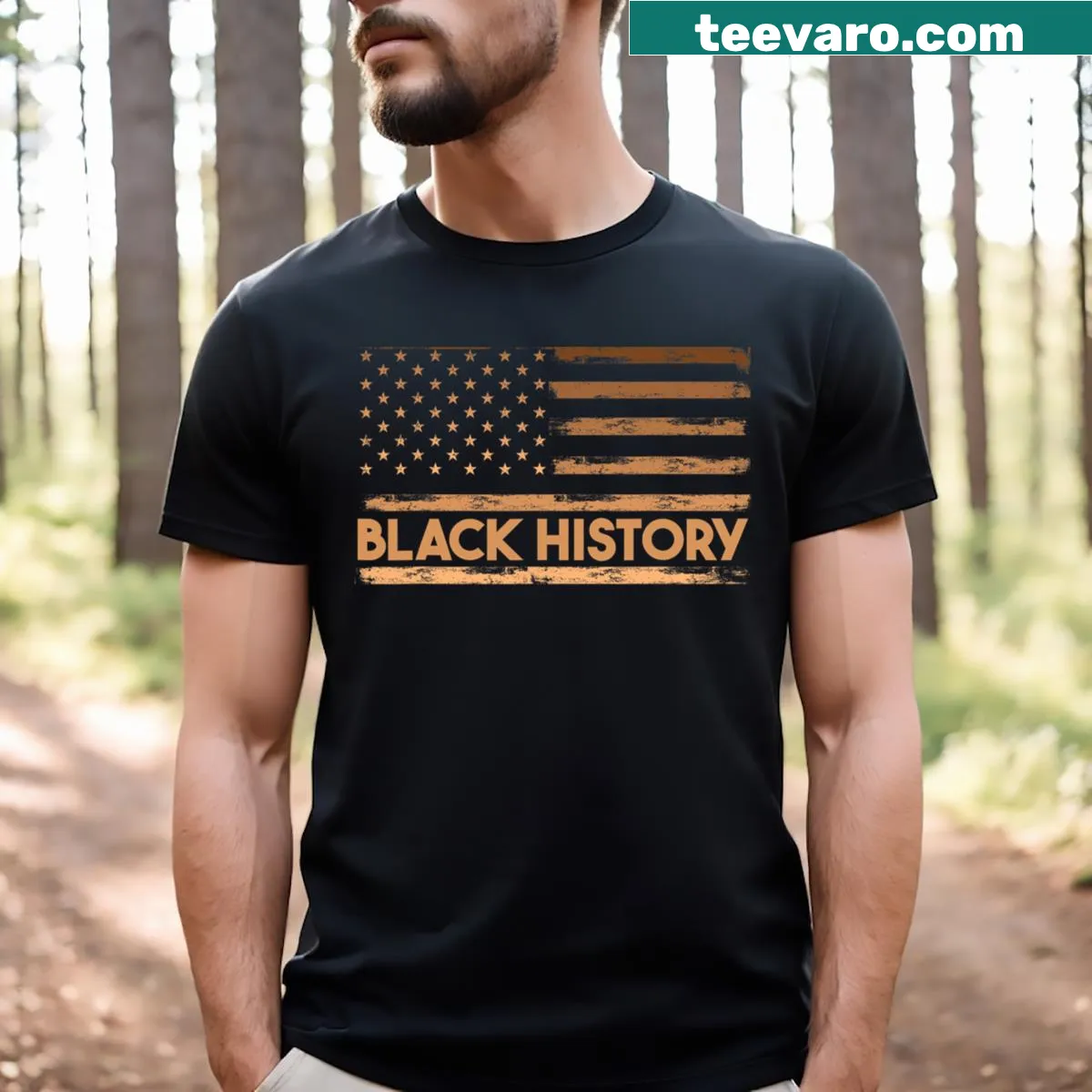 USA flag themed Black History Month T-shirt for kids and men