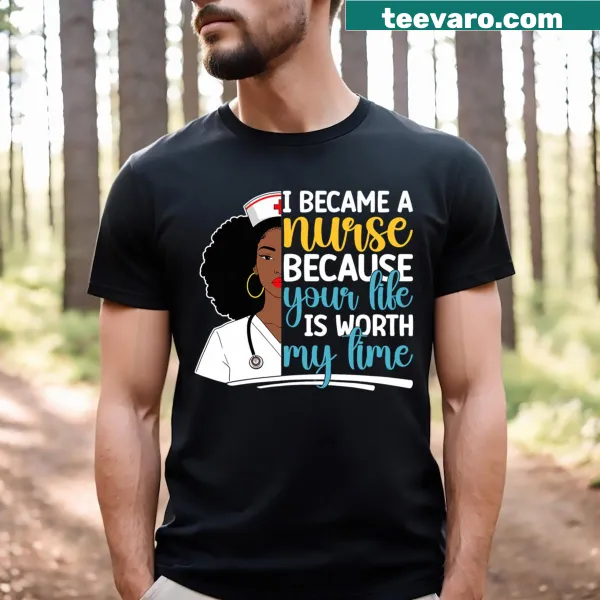 Nurse-themed T-shirt celebrating Black womanhood and African history