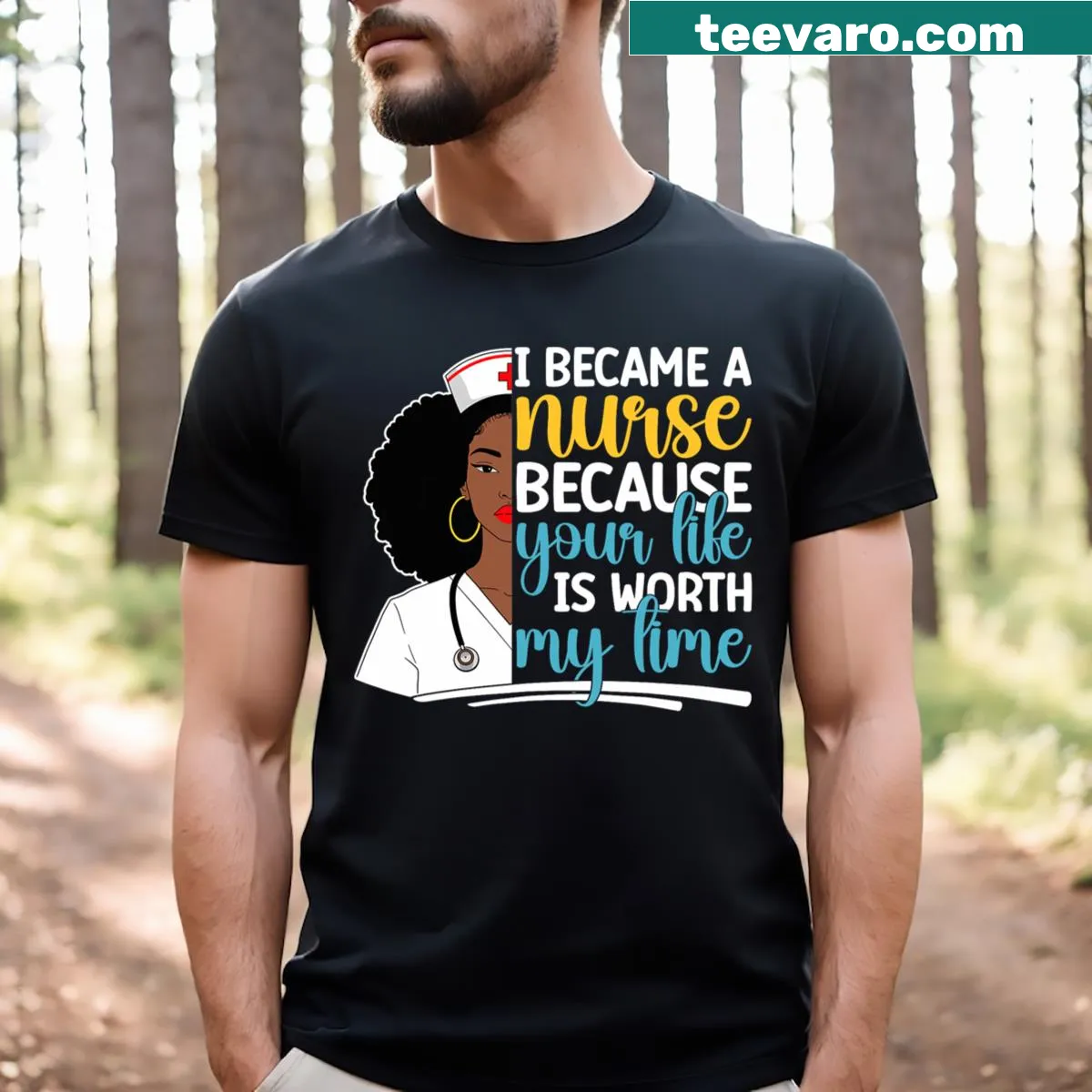 Nurse-themed T-shirt celebrating Black womanhood and African history