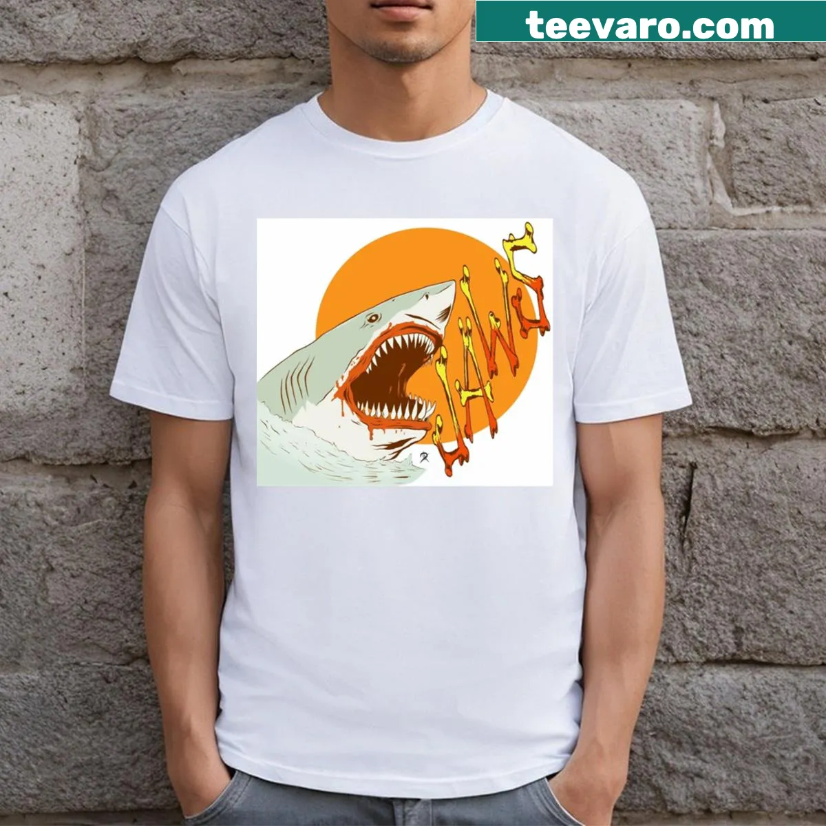 Graphic design paying homage to Bruce from Jaws movie
