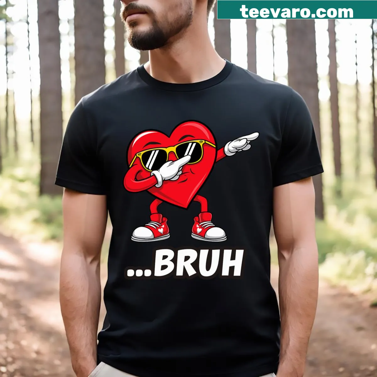 Funny T-shirt with dabbing heart graphic for kids