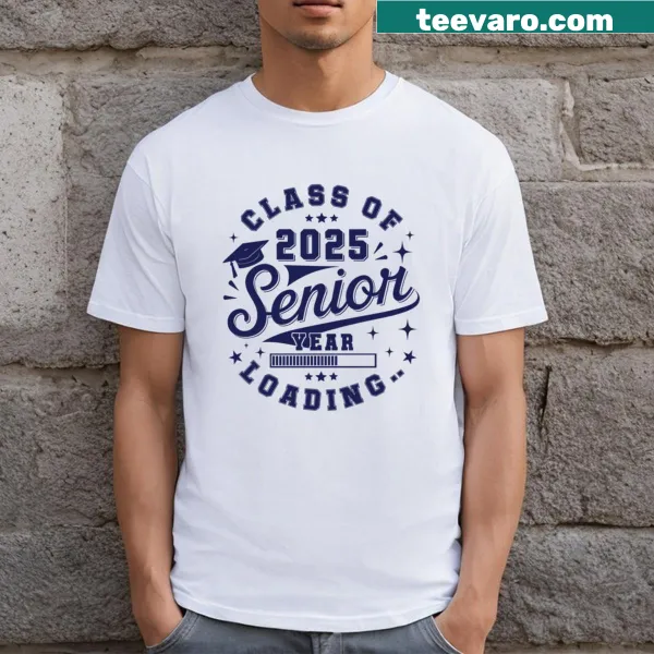 Funny graduation shirt with a loading bar for Class of 2025