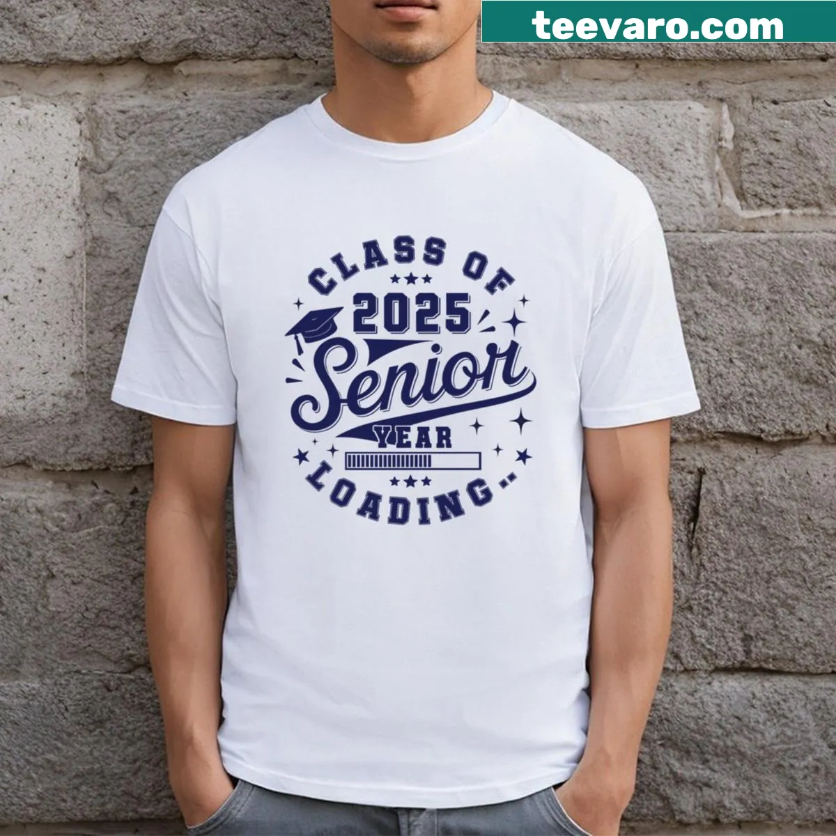 Funny graduation shirt with a loading bar for Class of 2025