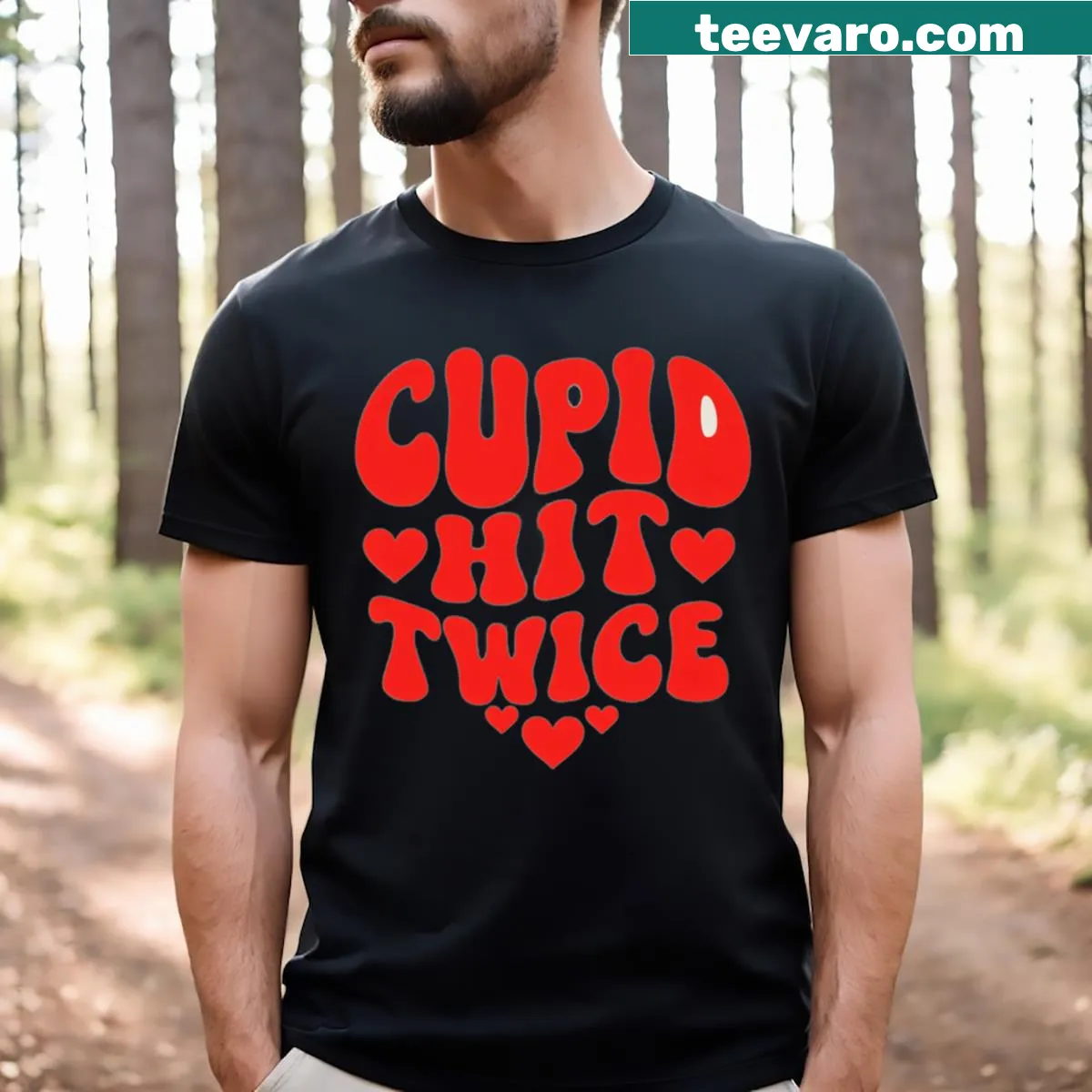 Funny T-shirt with Cupid Hit Twice graphic