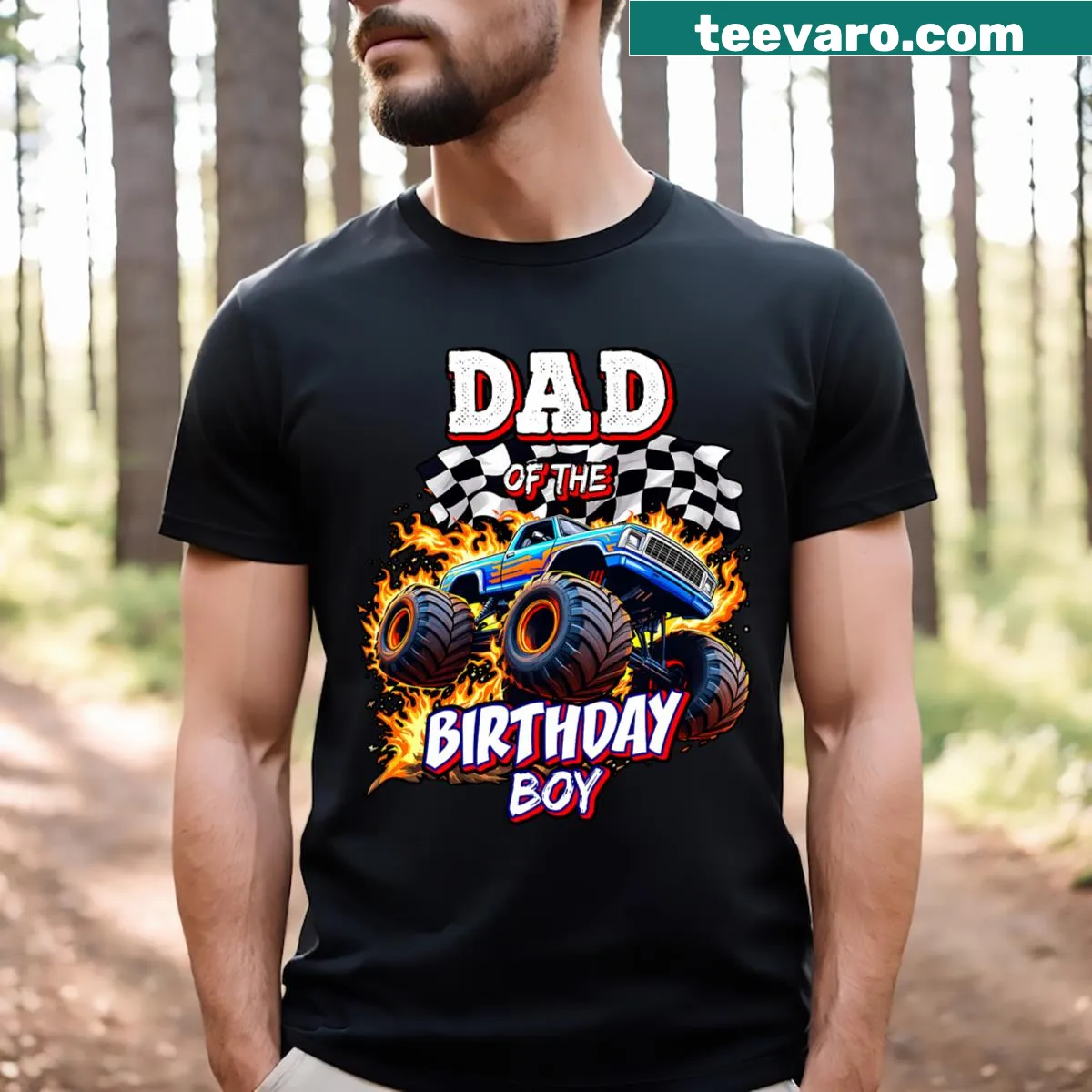 Monster truck birthday novelty t-shirt for dads