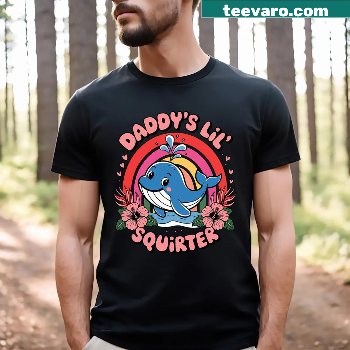 Humorous Daddy's Lil' Squirter t-shirt with bold typography