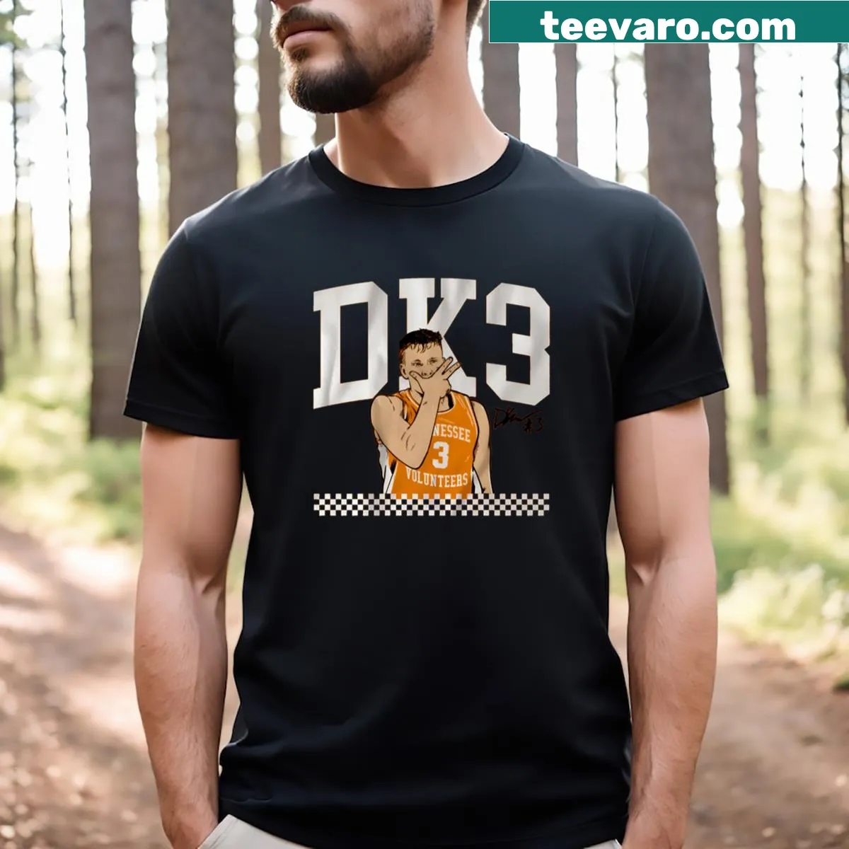Humorous cartoon design on a T-shirt featuring Dalton Knecht.