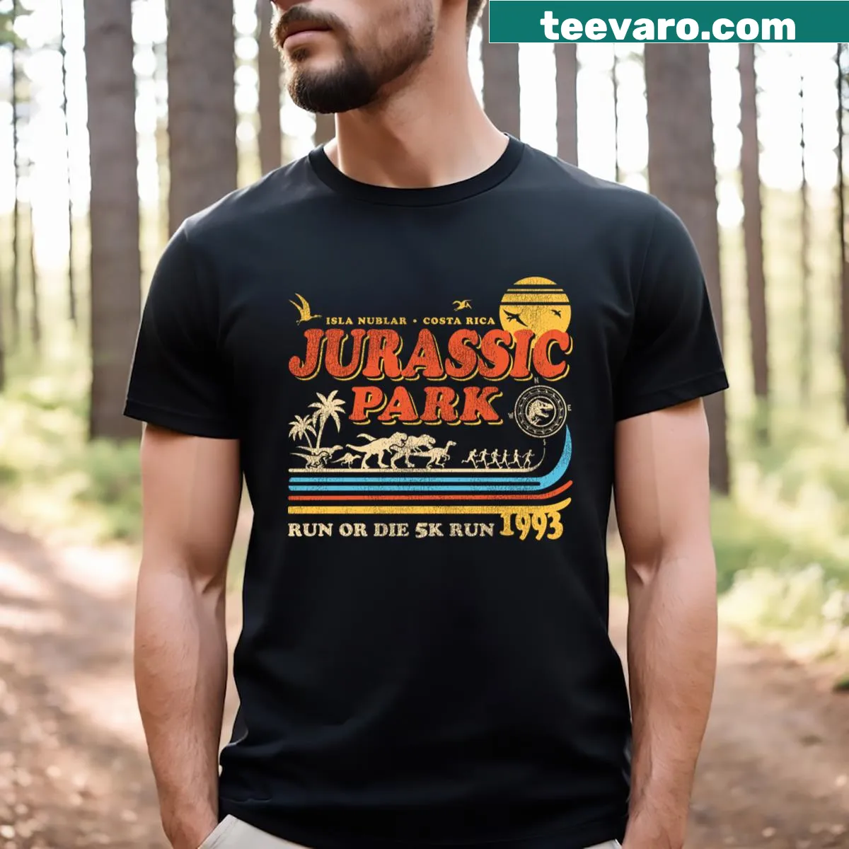 Nostalgic Dinosaur Park Run Or Die T-shirt from 1993
