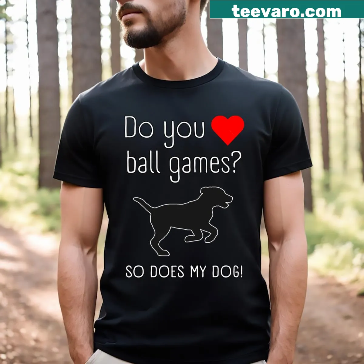 Humorous T-shirt for dog lovers featuring a playful sports message