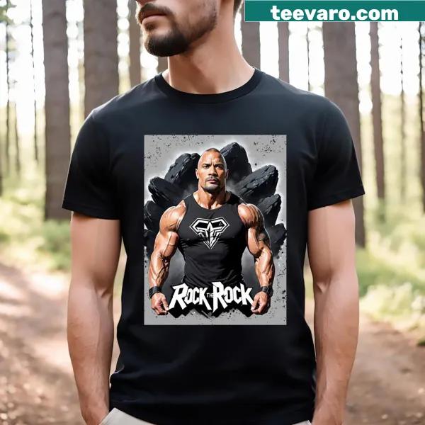 Illustration of Dwayne Johnson on a casual t-shirt