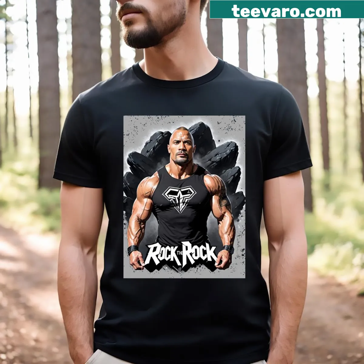 Illustration of Dwayne Johnson on a casual t-shirt