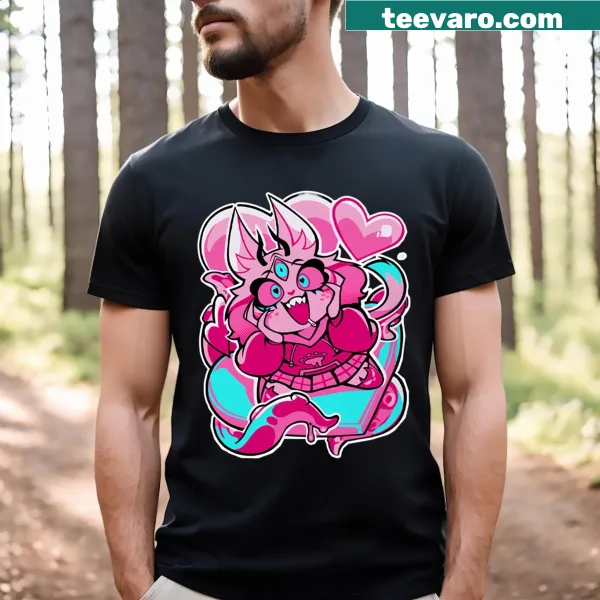Whimsical Emberlynn illustration from Helluva Boss on a t-shirt