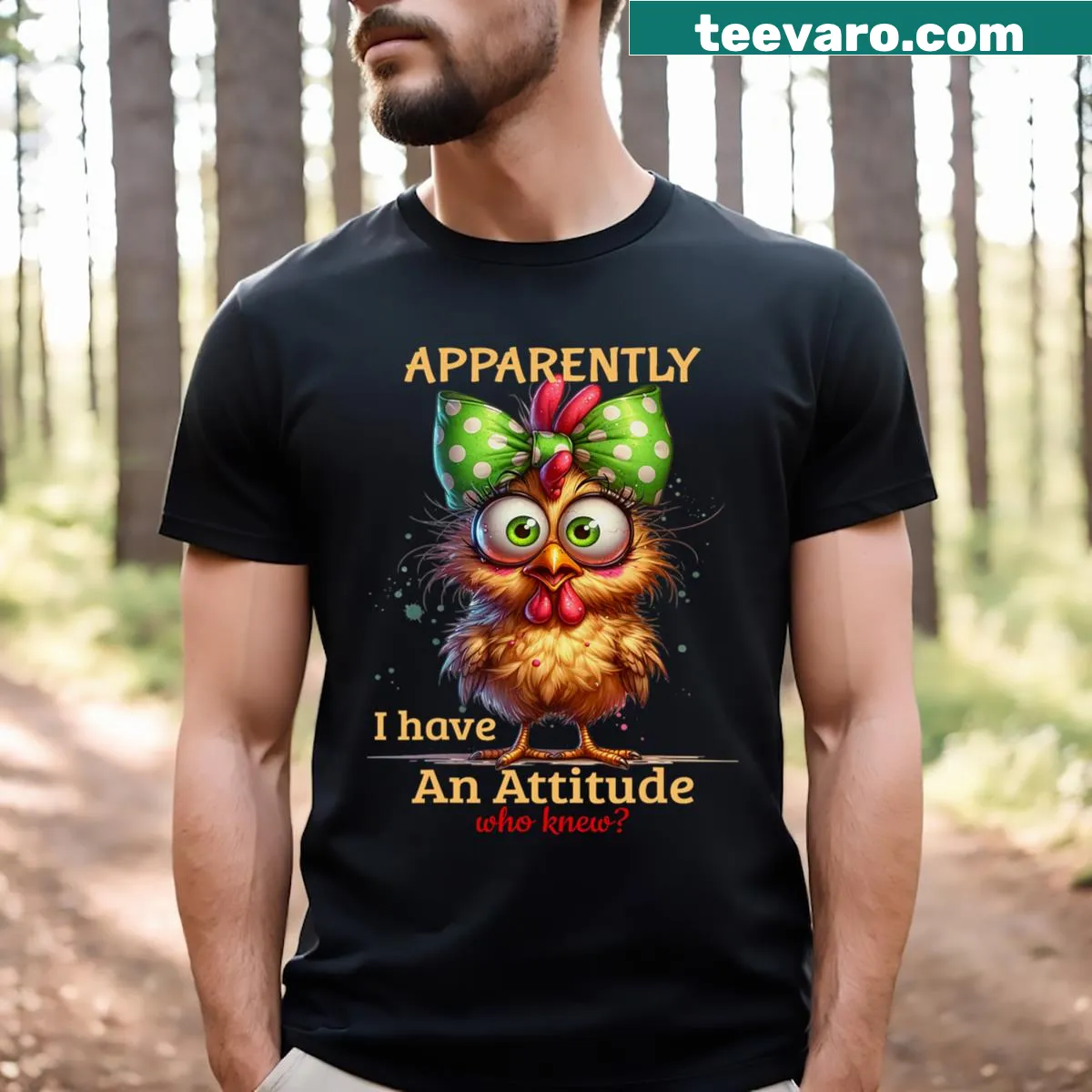Funny chicken t-shirt with humorous graphic design