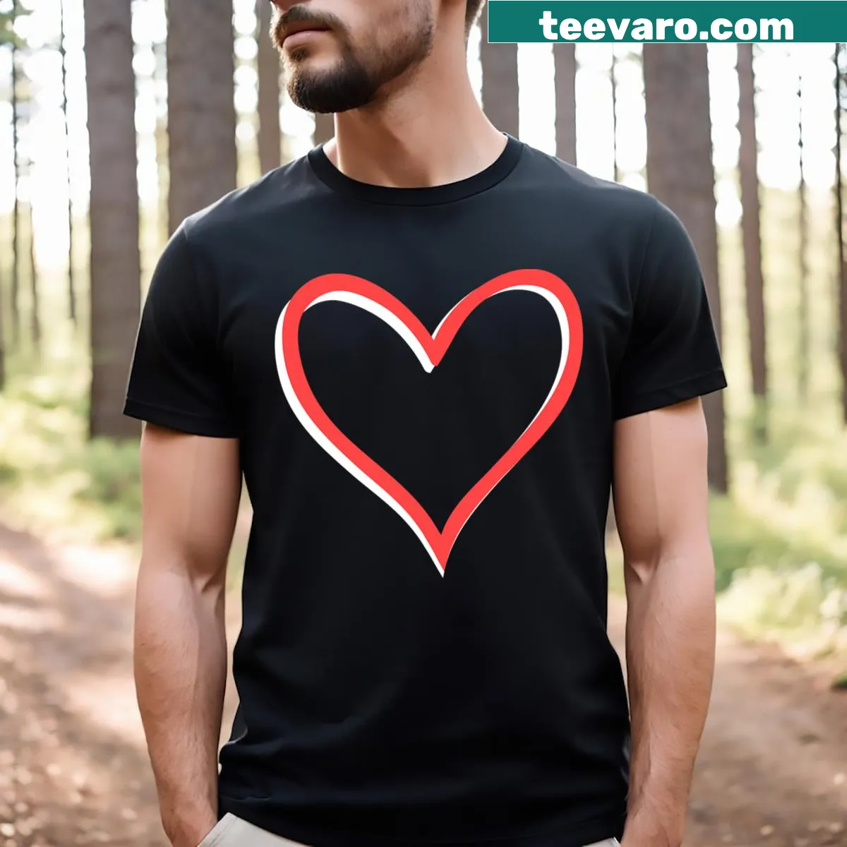 Valentine's Day t-shirt with a cute heart silhouette