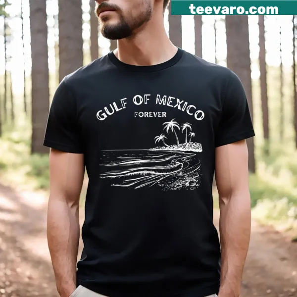 Funny Gulf of Mexico T-shirt with American flag map design