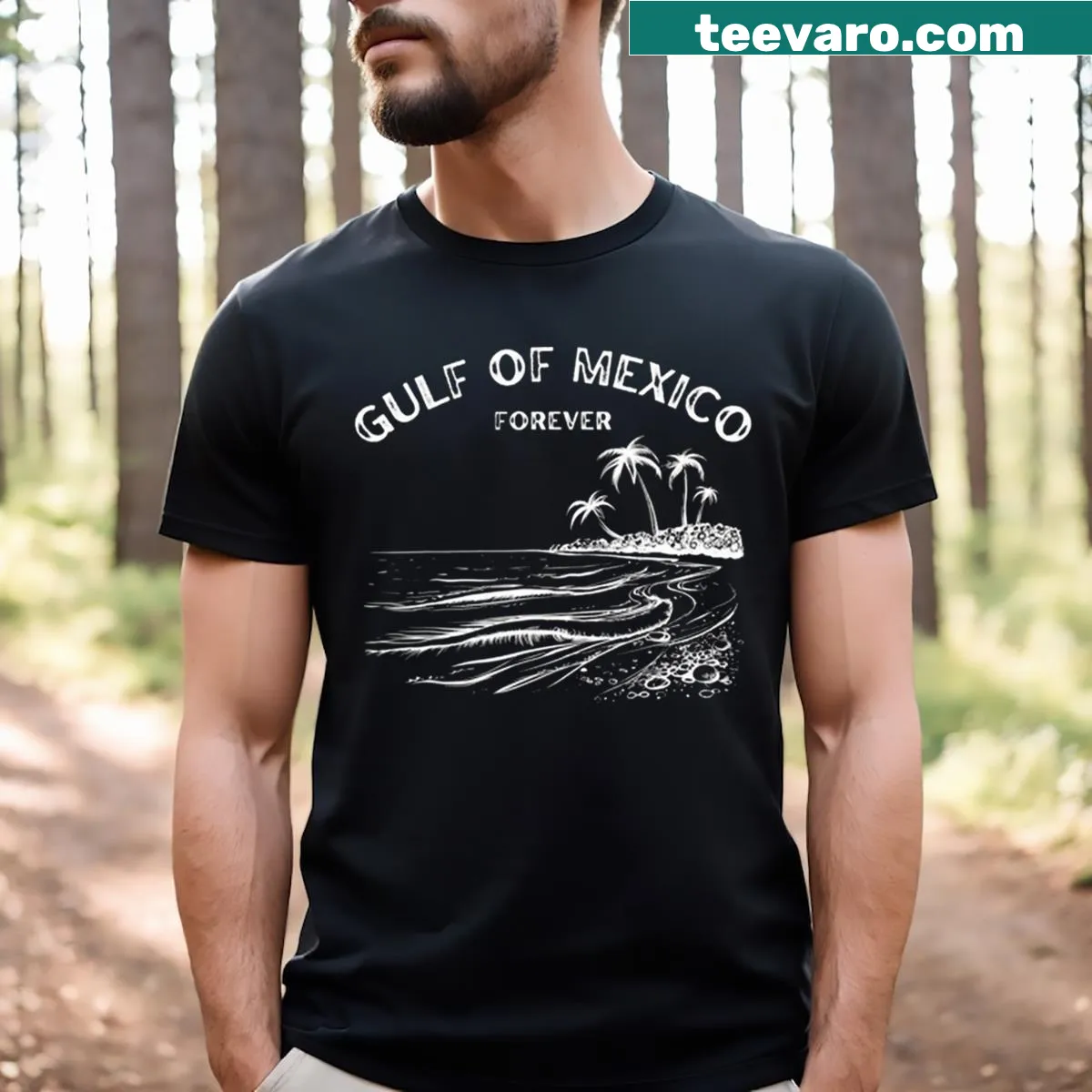 Funny Gulf of Mexico T-shirt with American flag map design
