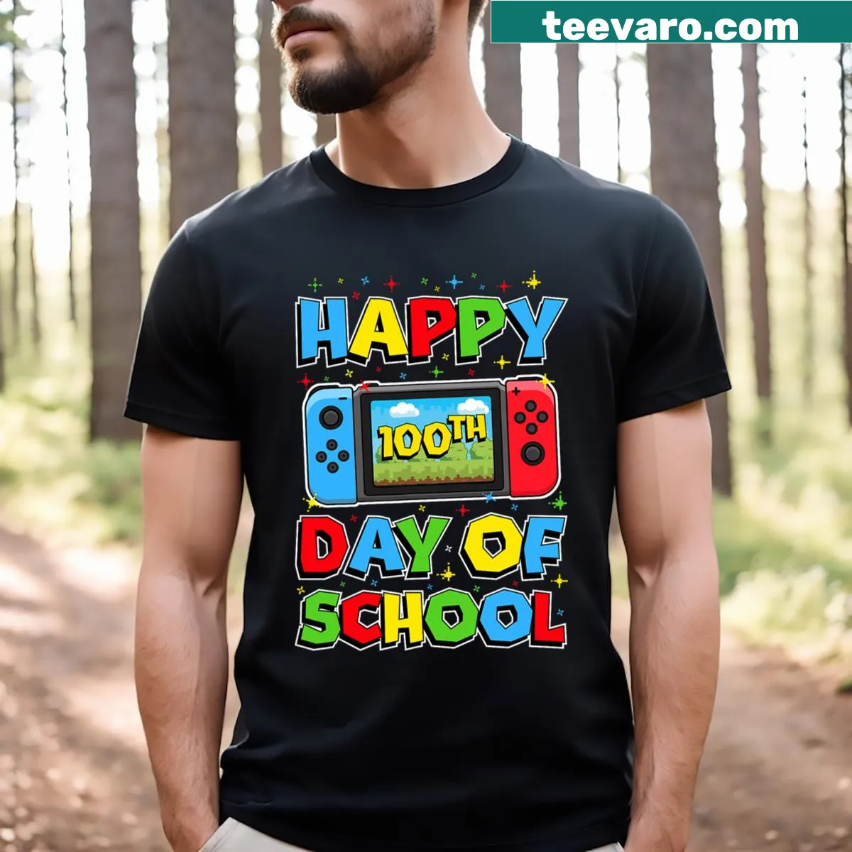 T-shirt celebrating 100 days of school with a gaming theme