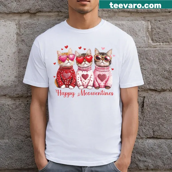Funny cat-themed T-shirt for Valentine's Day