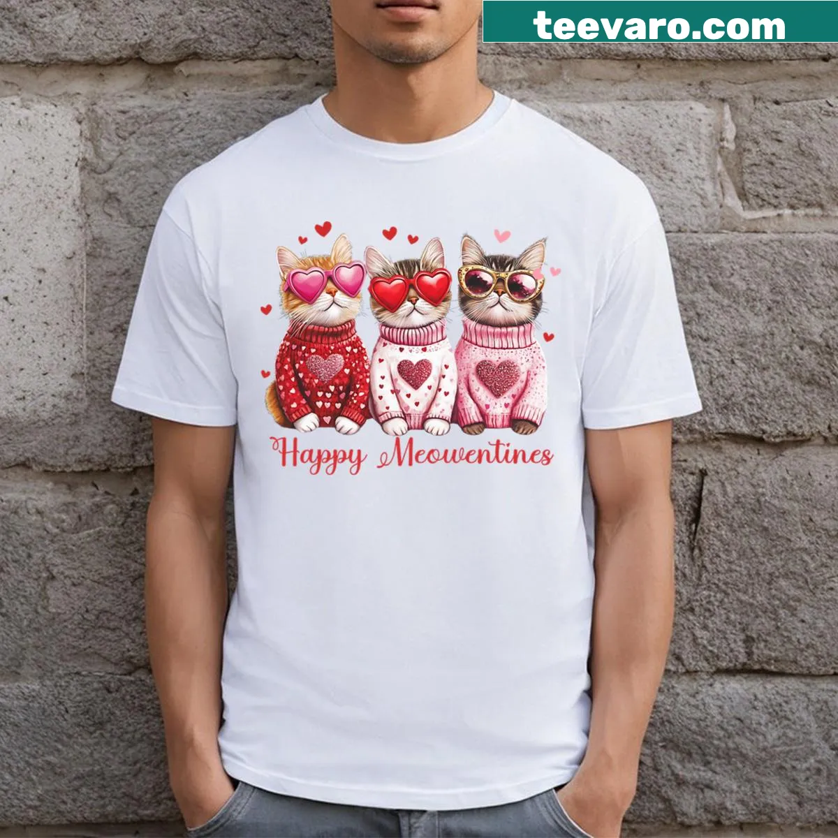 Funny cat-themed T-shirt for Valentine's Day