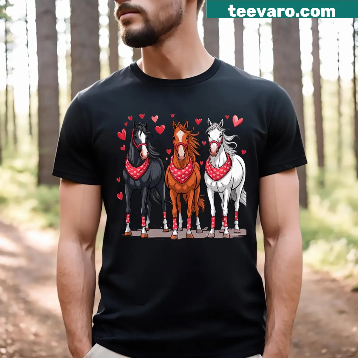 Illustrated horse graphic with romantic lettering on a T-shirt