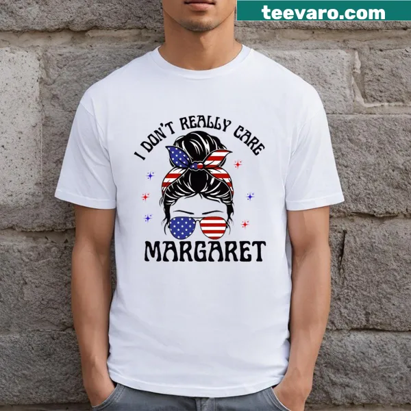 Funny T-shirt with the phrase 'I Don't Really Care Margaret' and a meme graphic
