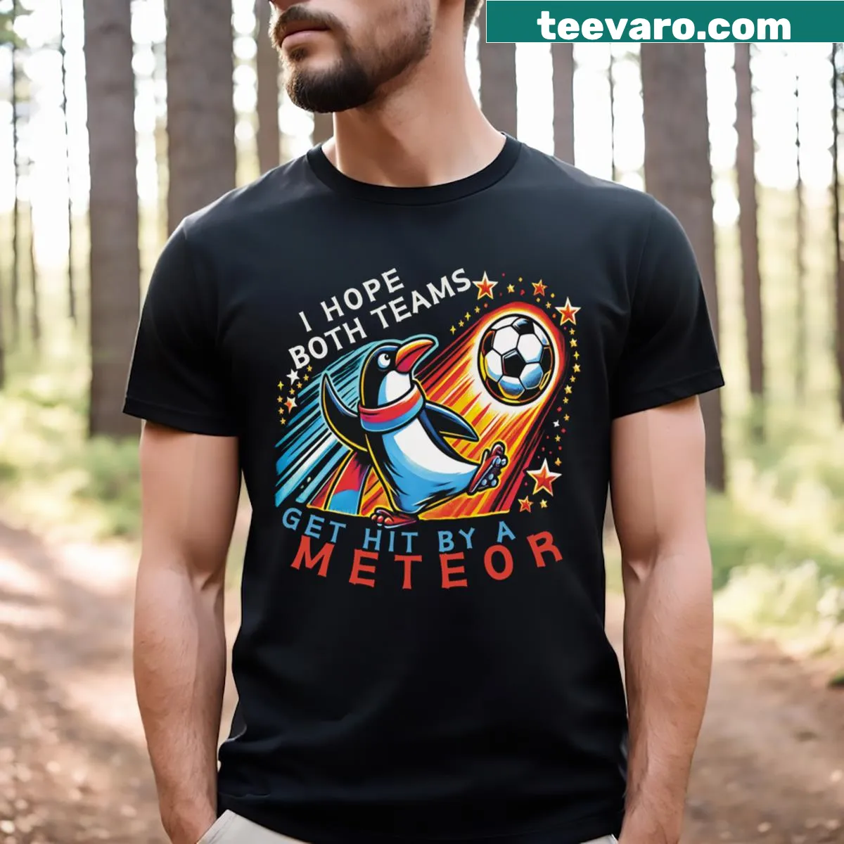 Humorous sports fan t-shirt with a phrase about meteor impact