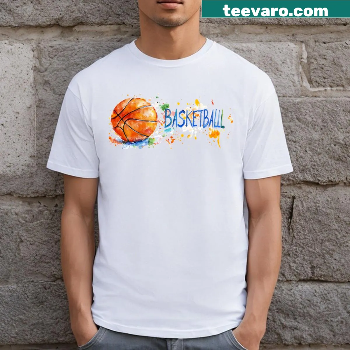 Basketball-themed pattern T-shirt for basketball lovers