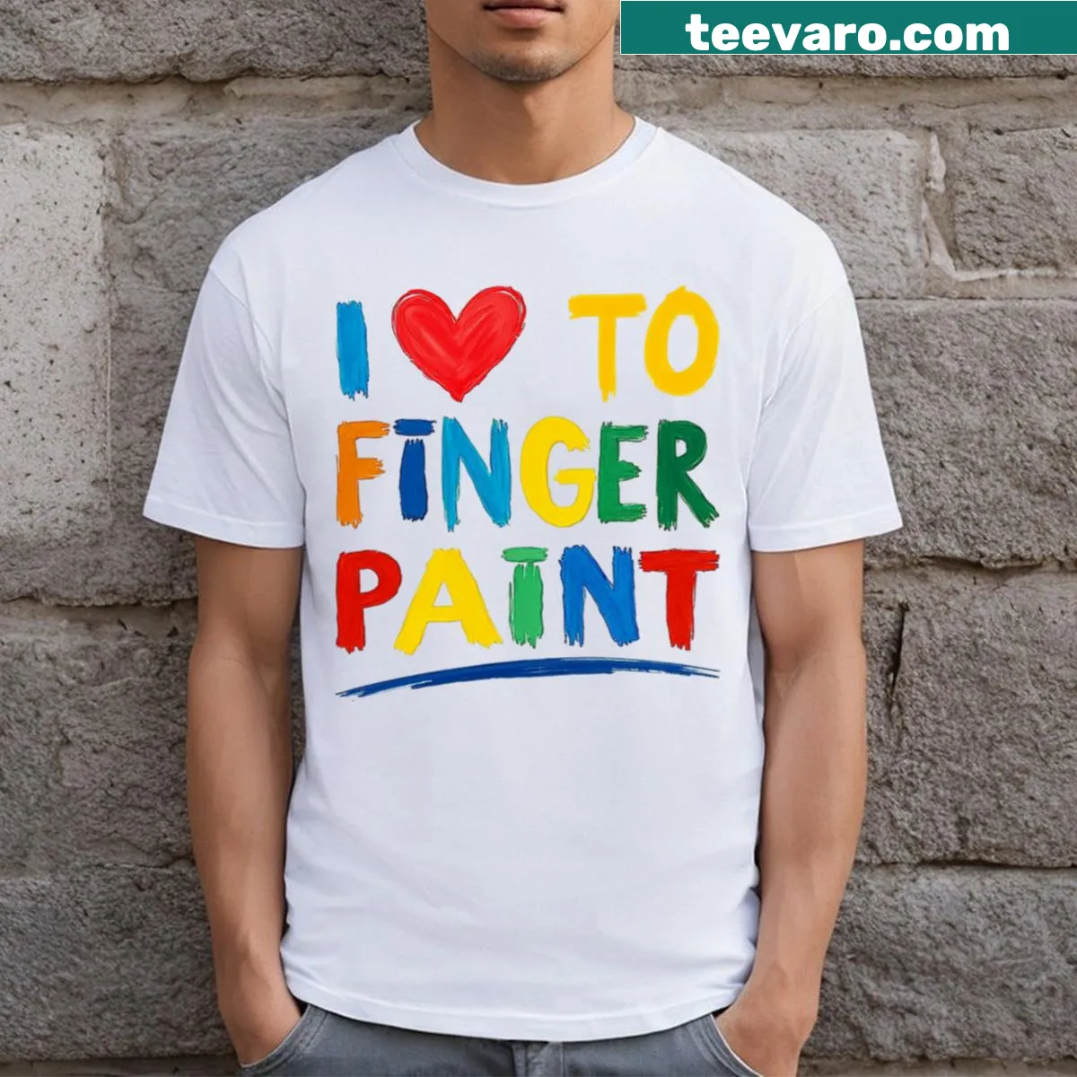 Playful T-shirt for kids with a finger painting theme