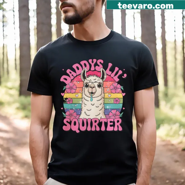 Funny Daddy's Lil Squirter T-shirt with humorous text