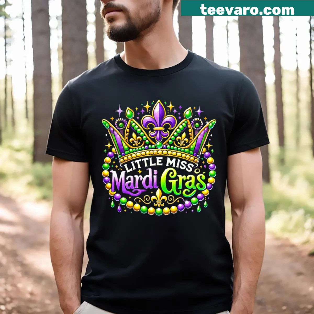 Kids T-shirt celebrating Mardi Gras with festive illustrations