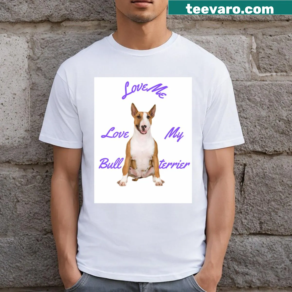 Graphic T-shirt with Love My Bull Terrier text