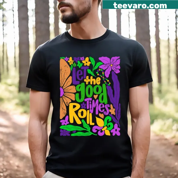 Fleur de lis design with 'Let The Good Times Roll' text