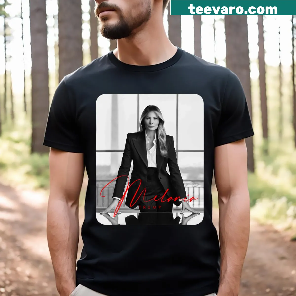 T-shirt featuring Melania Trump from her inauguration photo