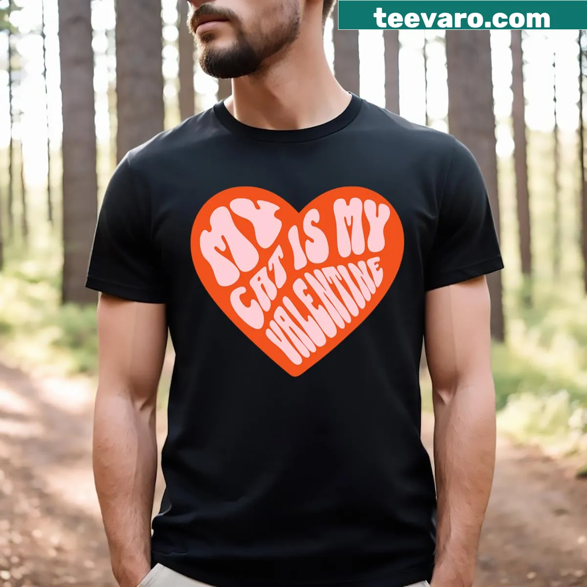 Trendy graphic t-shirt featuring 'My Cat Is My Valentine' text
