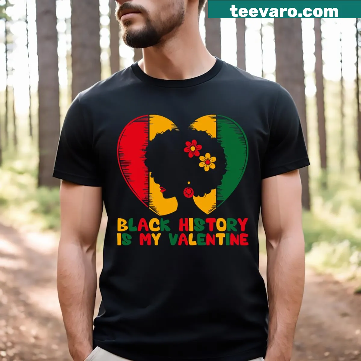 Valentine's Day t-shirt with 'My Valentine Day Is Black History Month' text