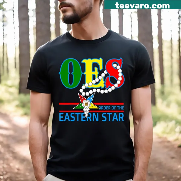 T-shirt featuring a pearl necklace design related to the Order Of The Eastern Star.
