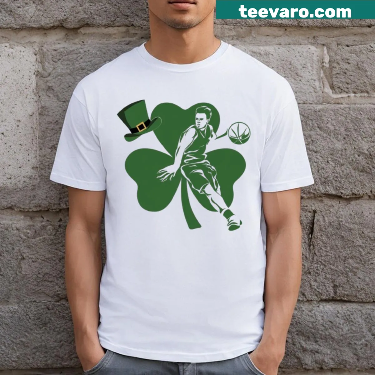 St. Patrick's Day t-shirt featuring a basketball-themed design for festive fun.
