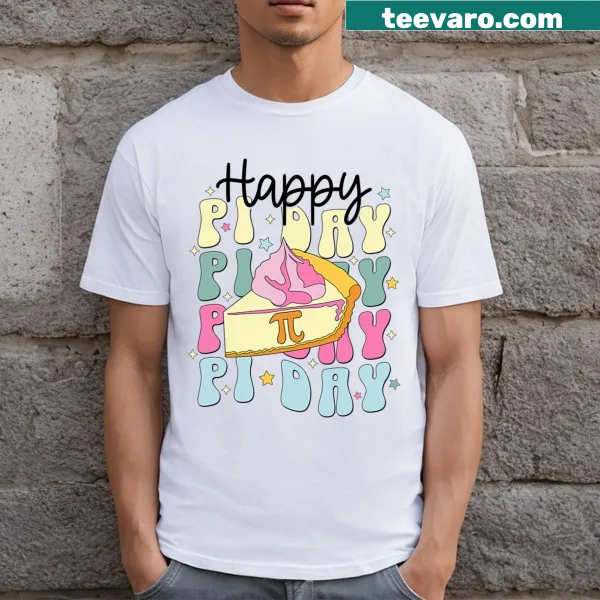 T-shirt celebrating Pi Day with fun graphics and text for kids