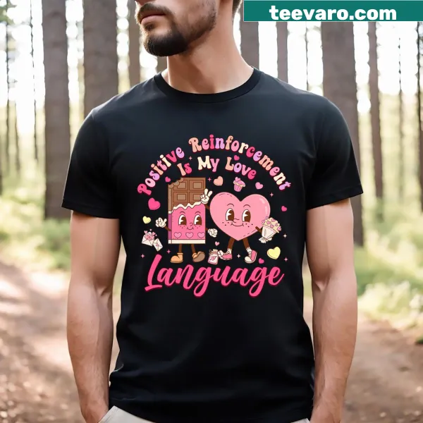 Positive reinforcement quote with playful illustrations on T-shirt