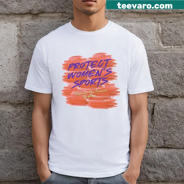 Bold Protect The Game graphic on women's sports T-shirt