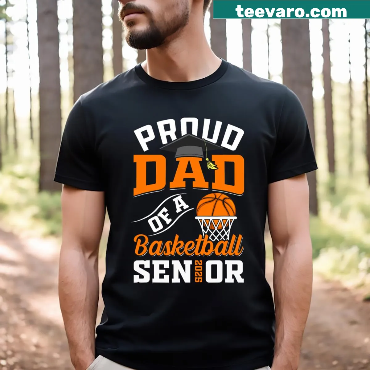 Graduation T-shirt for proud dads of basketball seniors