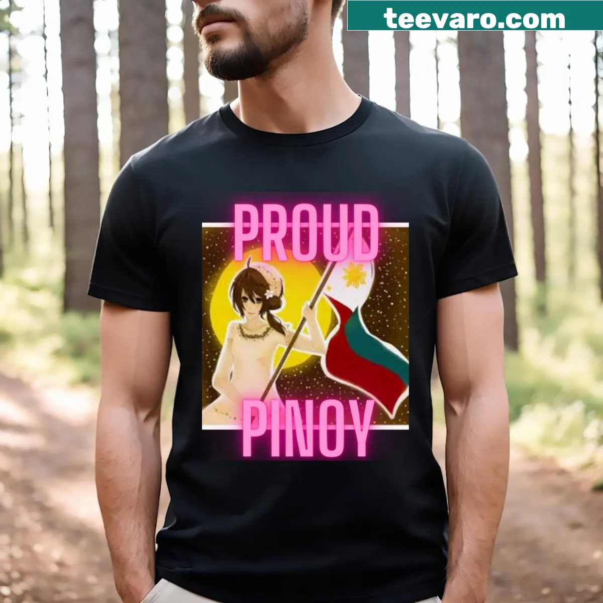 T-shirt with 'Proud Pinoy' text design for Filipino heritage
